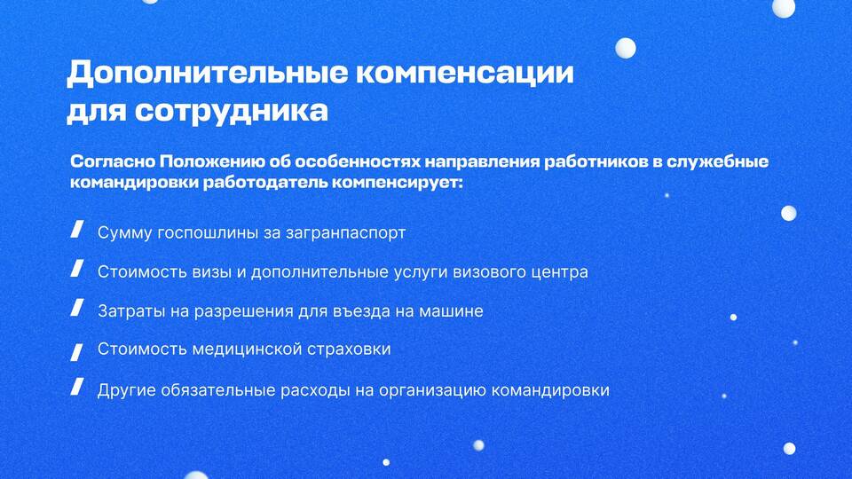 Что входит в командировочные выплаты