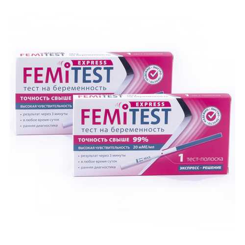 Тест для определения беременности FEMiTEST Express тест-полоска спайка 1+1 шт. в Фармакопейка