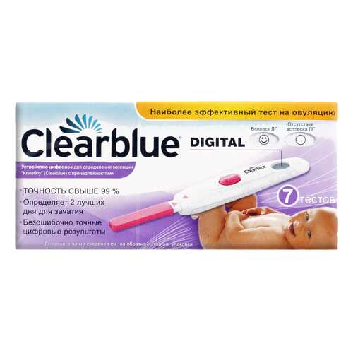 Тест на овуляцию Clearblue Digital цифровой с принадлежностями 7 шт. в Фармакопейка