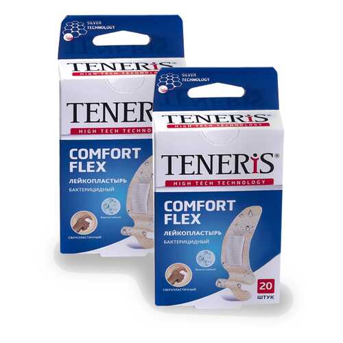 Лейкопластырь TENERIS COMFORT FLEX бактерицидный с ион. серебра 20+20 шт. в Фармакопейка