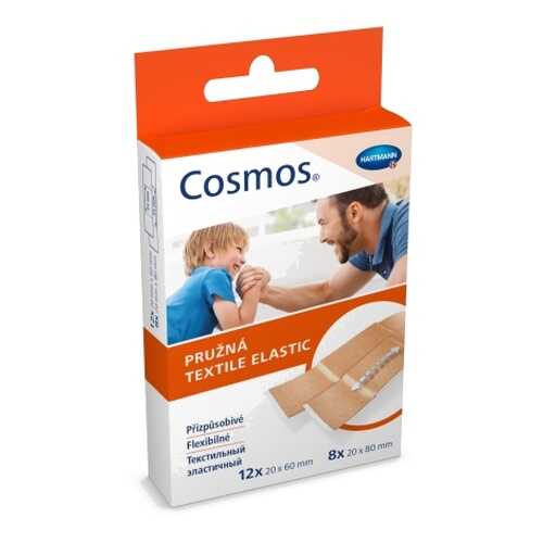 Пластырь Cosmos textil elastic эластичный бежевый 2 размера 20 шт. в Фармакопейка