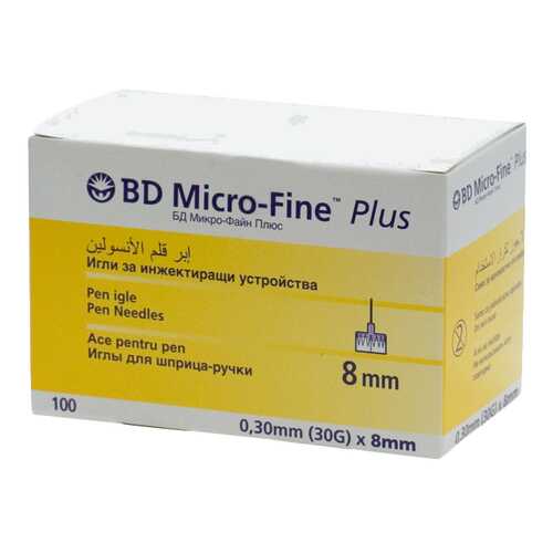 Иглы BD Micro-Fine Plus для шприц-ручки 0,3 х 8 мм 100 шт. в Фармакопейка