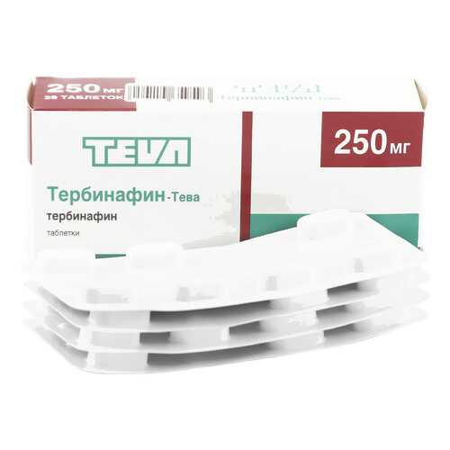 Тербинафин-Тева таблетки 250 мг 28 шт. в Фармакопейка