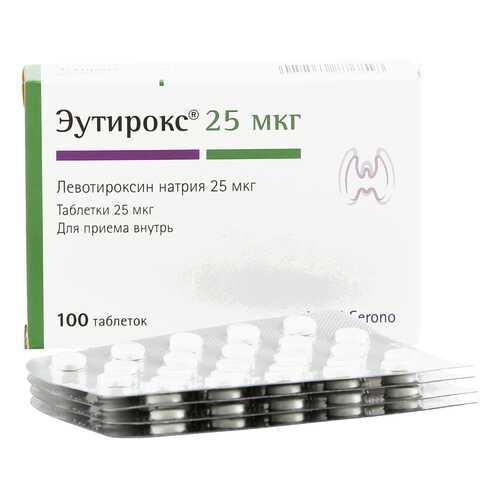 Эутирокс таблетки 25 мкг 100 шт. в Фармакопейка