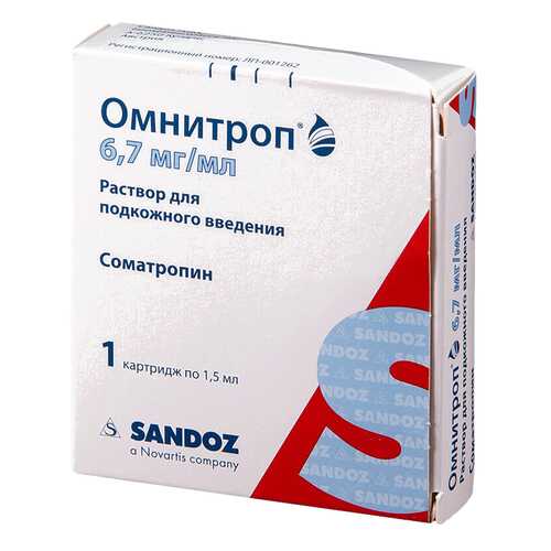 Омнитроп раствор для п/к введ. 6,7 мг/мл карт.1,5 мл (10 мг) №1 в Фармакопейка
