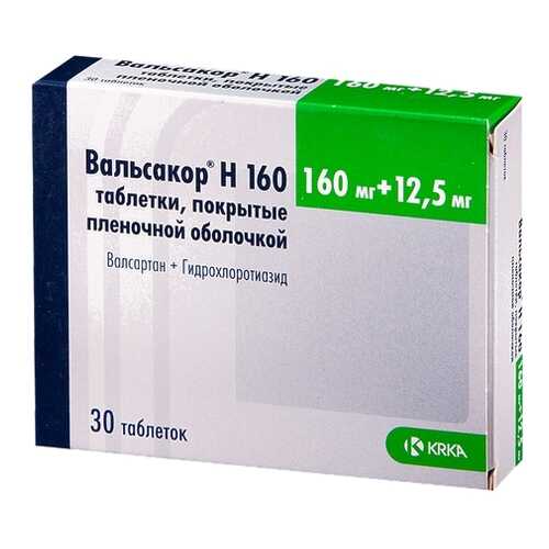 Вальсакор Н160 таблетки 160 мг+12,5 мг 30 шт. в Фармакопейка