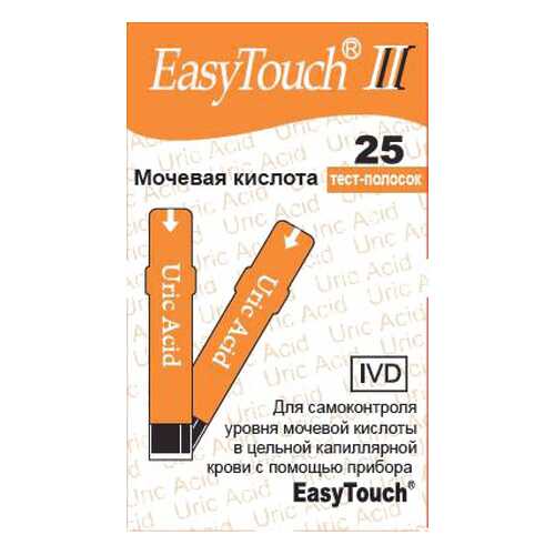 Тест-полоски EasyTouch на мочевую кислоту 25 шт. в Фармакопейка
