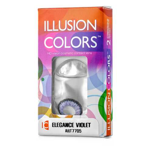 Контактные линзы ILLUSION colors Elegance 2 линзы -1.5D violet фиолетовый в Фармакопейка