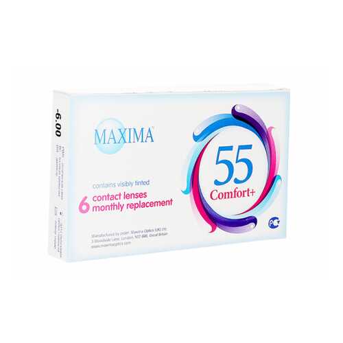 Контактные линзы Maxima 55 Comfort Plus 6 линз R 8,6 -3,00 в Фармакопейка