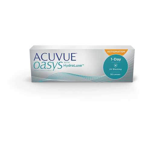 Контактные линзы Acuvue Oasys 1-Day with HydraLuxe for Astigmatism 30 линз -5,00/-2,25/10 в Фармакопейка