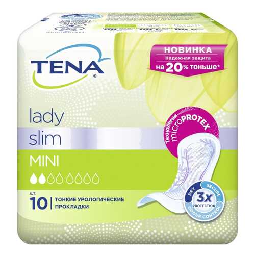 Урологические прокладки Tena Lady Slim Mini 10 шт в Фармакопейка