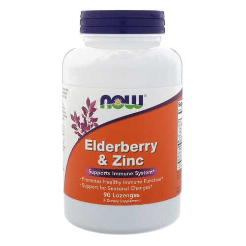 Добавка для иммунитета NOW Elderberry&Zinc 90 табл. бузина в Фармакопейка