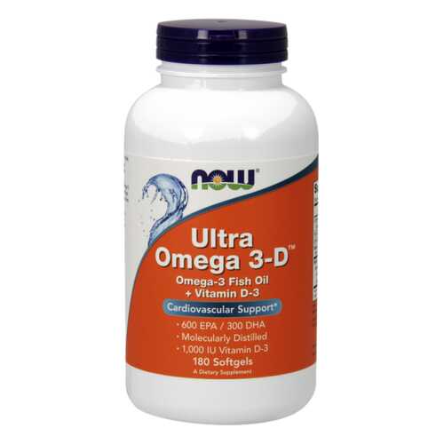 Omega-3 NOW Ultra Omega-3D 600 Epa/300 Dha + Vit D-3 180 капс. в Фармакопейка